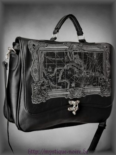 Black Steampunk Map Bag