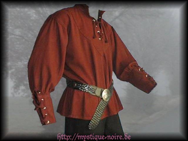 Medieval Long-Sleeve Pirate Shirt (Red, Green,Natural,Brown, Black) - 1605